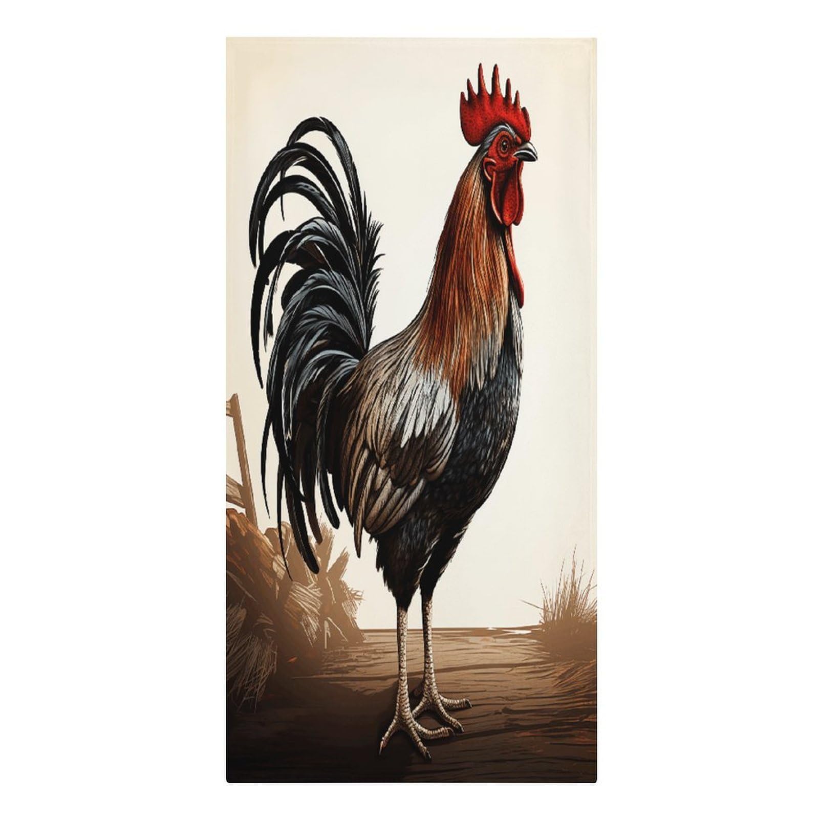 VstaDank Rooster Beach Towel Microfiber Oversized Beach Blanket Super Absorbent Soft Pool Bath Towel Sand Free Quick Dry Travel Towels Gifts for Yoga Sports Adults 30" X 61"