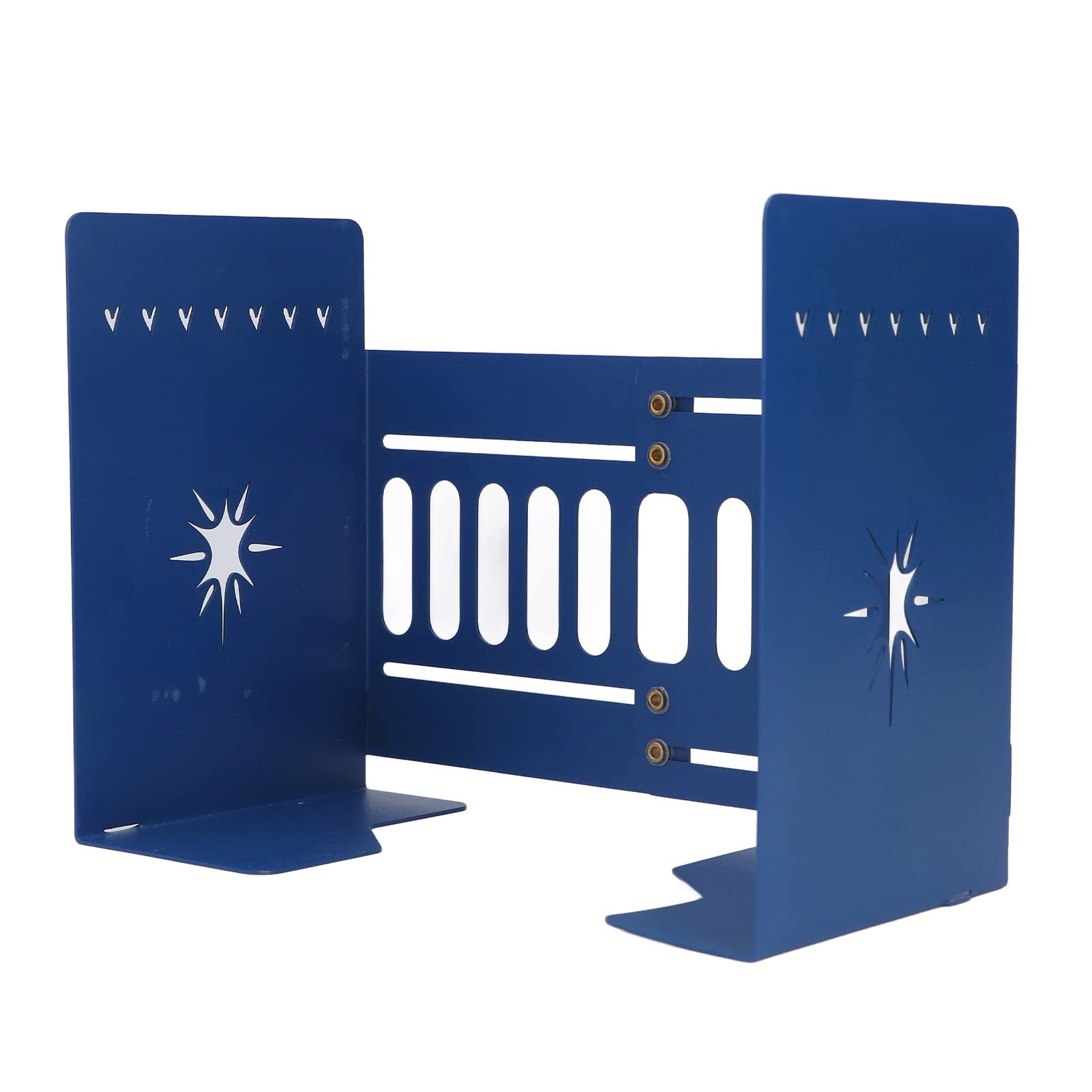 Srliya Buchstützen aus Metall, Schlankes, Einziehbares Design (Dunkelblau)