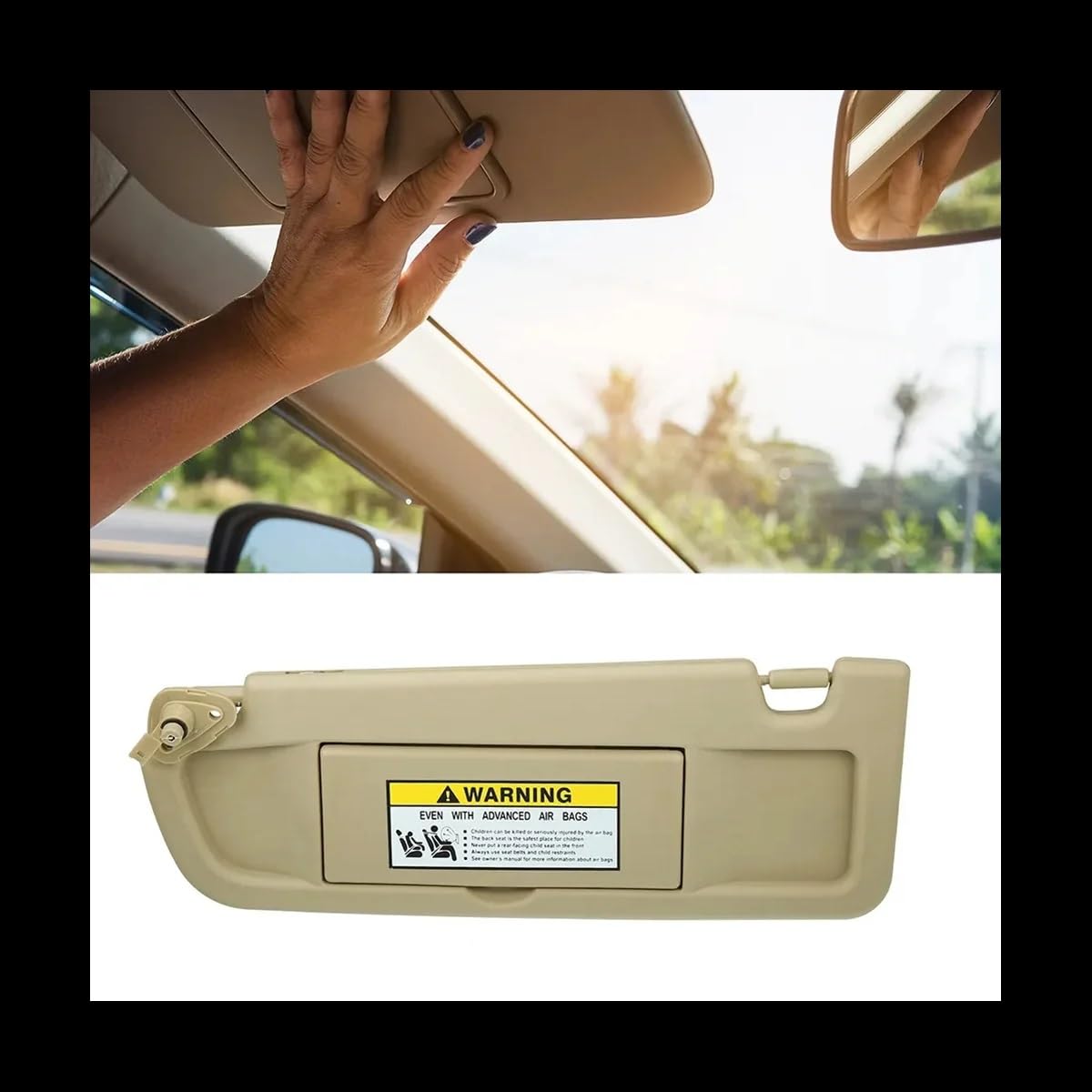 Alette Parasole Auto Per Civic 2006-2008 Beige 83280-SNA-01ZF Lato sinistro Nessuna luce Visiera parasole Scudo parasole Blocco ombra Aletta Pantina Parasole