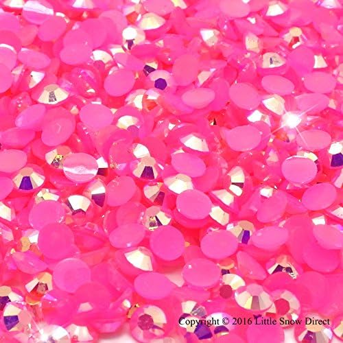 Little Snow Direct® Pack of 1000 Resin Crystal Flat Back Rhinestones Diamante Gems Nail Art & Crafts (Crystal AB, 6mm)