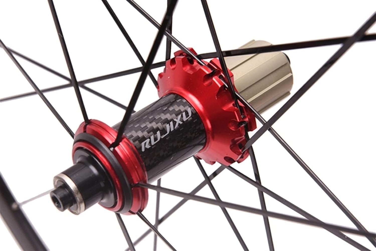 700C Bike Wheelset 40mm Rim Quick Release V/C Brake Carbon Hub For 7 8 9 10 11 Speed ​​Cassette 1925G For Road Bikes(Rosso)