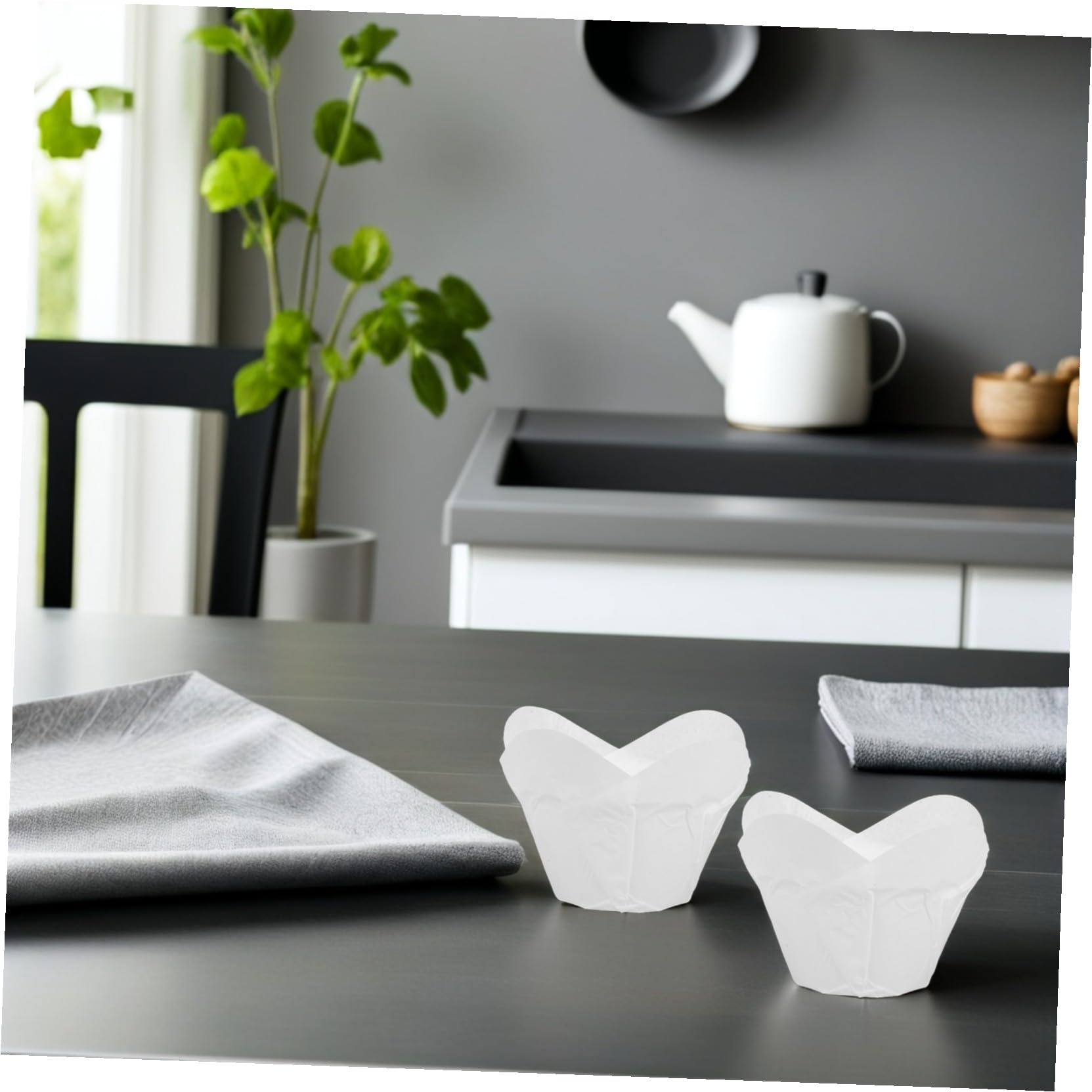 200 Piezas Tulip Muffin Liners Greaseproof Baking Cups Lotus Style Nonstick Oil-resistant Standard Paper Wrappers For Cupcakes Desserts Parties