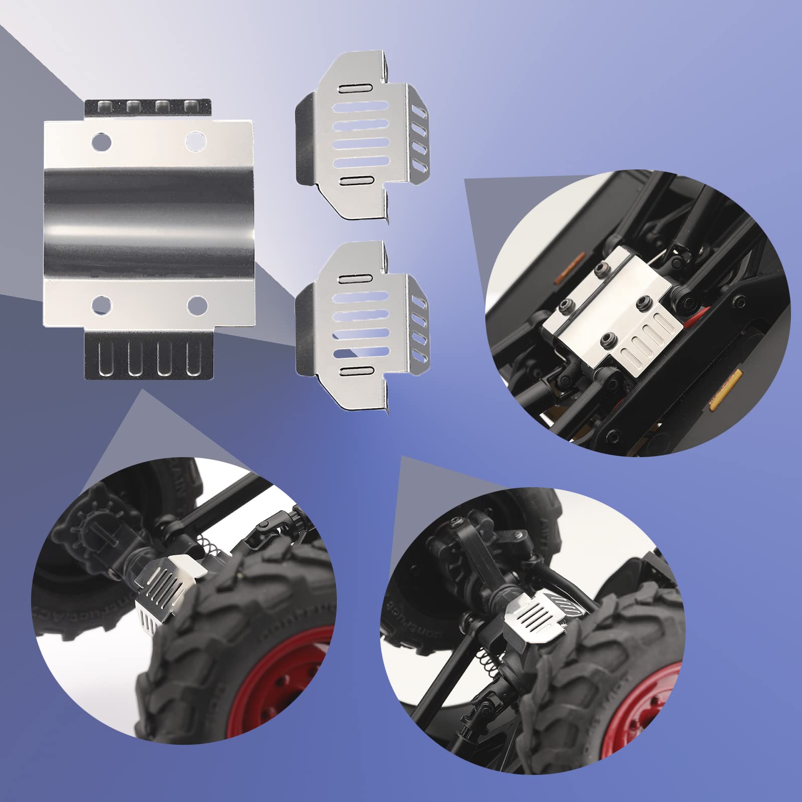 DJCRAWLER 7pcs 1/10 RC Chassis Armor Set For TRX-4 Sport Car, Stainl