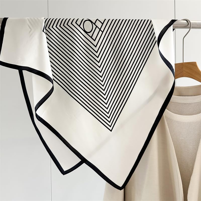 100% Mulberry Silk Scarf 25x25 Inch - Digital Printed Lightweight Square Scarf for Women, with Gift Packaging3