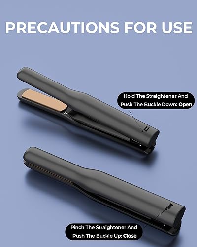 Miniatura 7 de Alisador inalámbrico y rizador inalámbrico 2 en 1, alisador de pelo portátil recargable con batería de 4600 mAh, mini alisador de pelo inalámbrico,