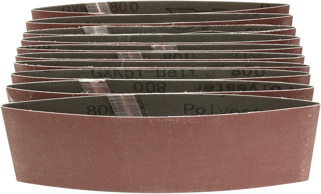 TOP-VIGOR 10Pcs Sanding Belt 800 Grit