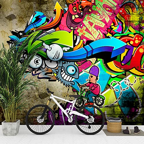 Runa Art Photo Wallpaper Graffiti Street Art 352 x 250 cm Non-Woven Wall Art XXL Moderne Living Room Bedroom Colorful 9066011a - Image 2