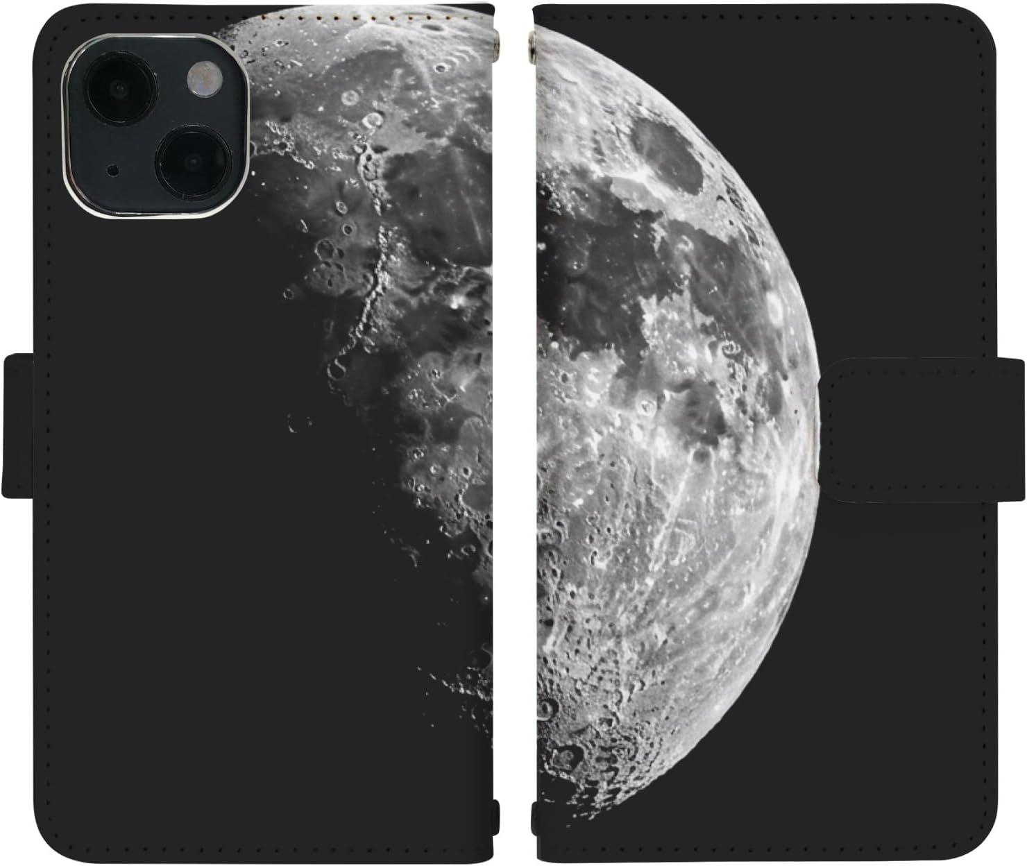 Android One X5 用 ケース ベルトあり 手帳型 カバー スマホケース di993(W) 月 ムーン 惑星 宇宙 流星 星 幻想的 星雲 三日月 満月 moon 星空