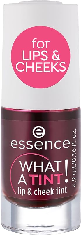 essence What a Tint! Lip & Cheek Stain (01 | Kiss from a Rose) | 2-in-1 Long-Lasting, Buildable, Non-Sticky, Transfer-Proof, Liquid Blush; Vegan & Cruelty Free, Paraben Free, 0.16 fl oz