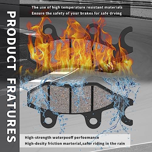 Jicheku Front And Rear Brake Pads Compatible With Kawasaki Bayou 300 400 Brute Force 650 750 Teryx 4 750 800 Mule Pro 820 1000 2008-2018 Atv For Yamaha Rhino 450 660 700 Klf 300 400 #TOP4