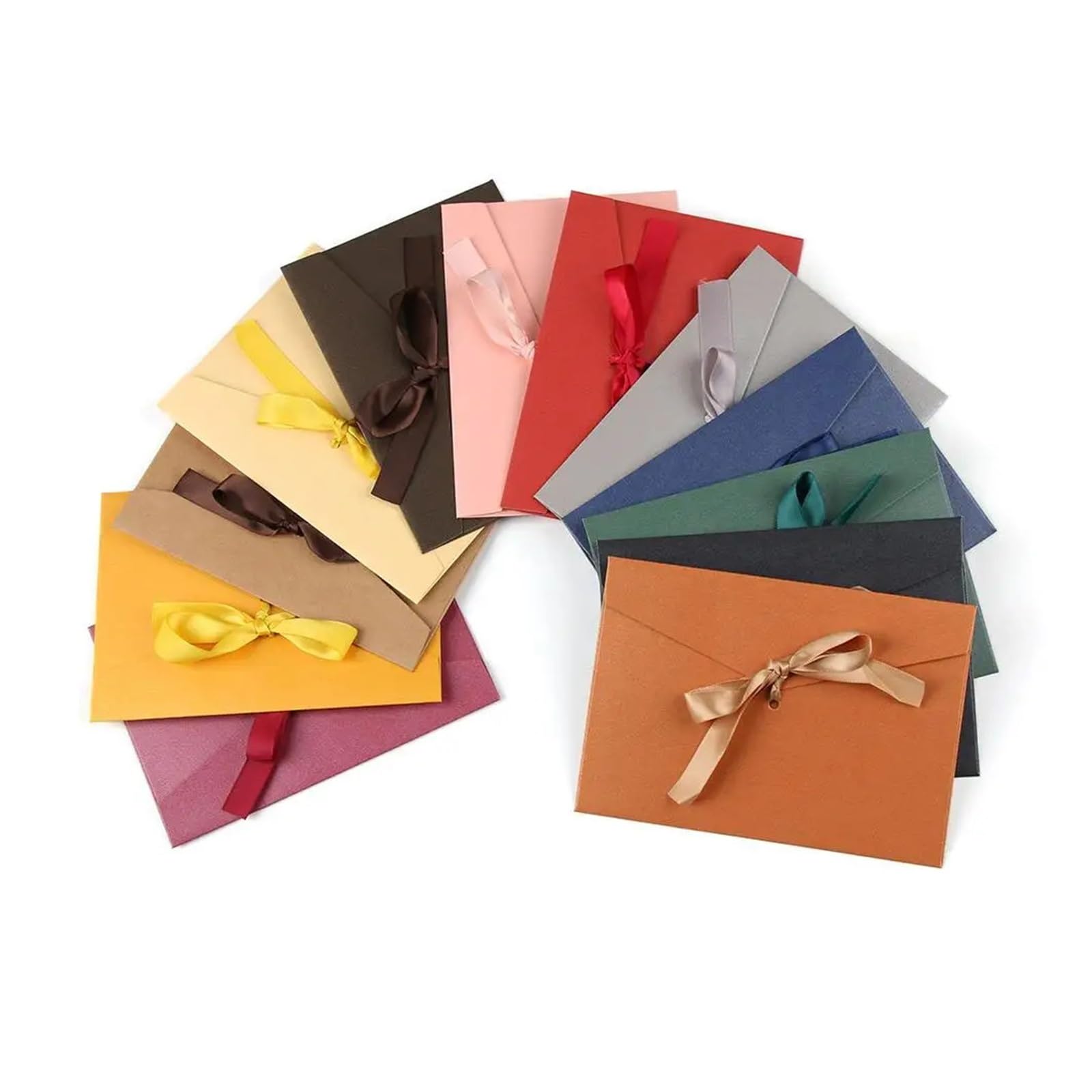 20 buste per biglietti di auguri con fiocco, inviti per feste di nozze, carta perlescente, nastro spesso per riporre biglietti e documenti (rosa, grande)