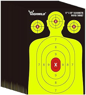 Highwild Shooting Range Silhouette Paper Target - 17X25 Inch - Suitable for Handguns, Rifles, Airguns, BB Guns