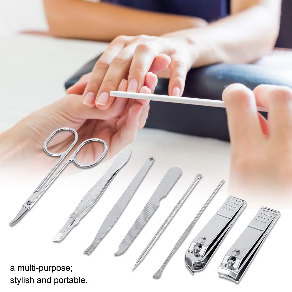 8pcs Stainless Steel Nail Clipper Kit, Professional Portable Nail Care Kit Nail Manicure Kit Nail Grooming Kit Ingrown Toenail Removal Kit for Fingers and Toes (Red)