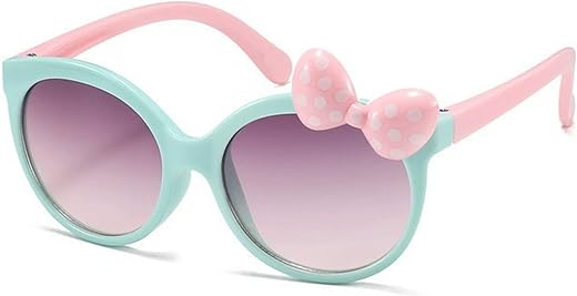 Dervin UV Protected Girl's Bow Cute Sunglasses Baby Personality Cartoon Travel Sunshade Glasses