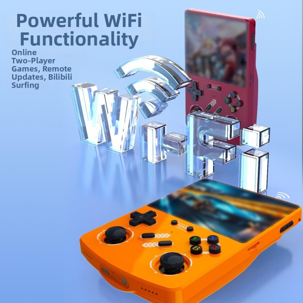 Console di gioco portatile R40XX 128G di archiviazione con schermo da 4 2 pollici compatibile con sistema di supporto per multiplayer arcade (arancione)