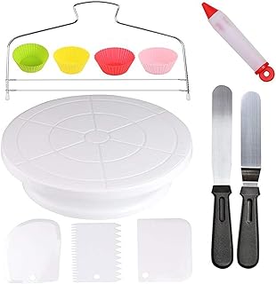 Sponsored Ad - Accfore 11 Inch Rotating Cake Turntable with 2 Icing Spatula,3 Icing Smoother,1 Cake Leveler,4 Muffin Cups,...