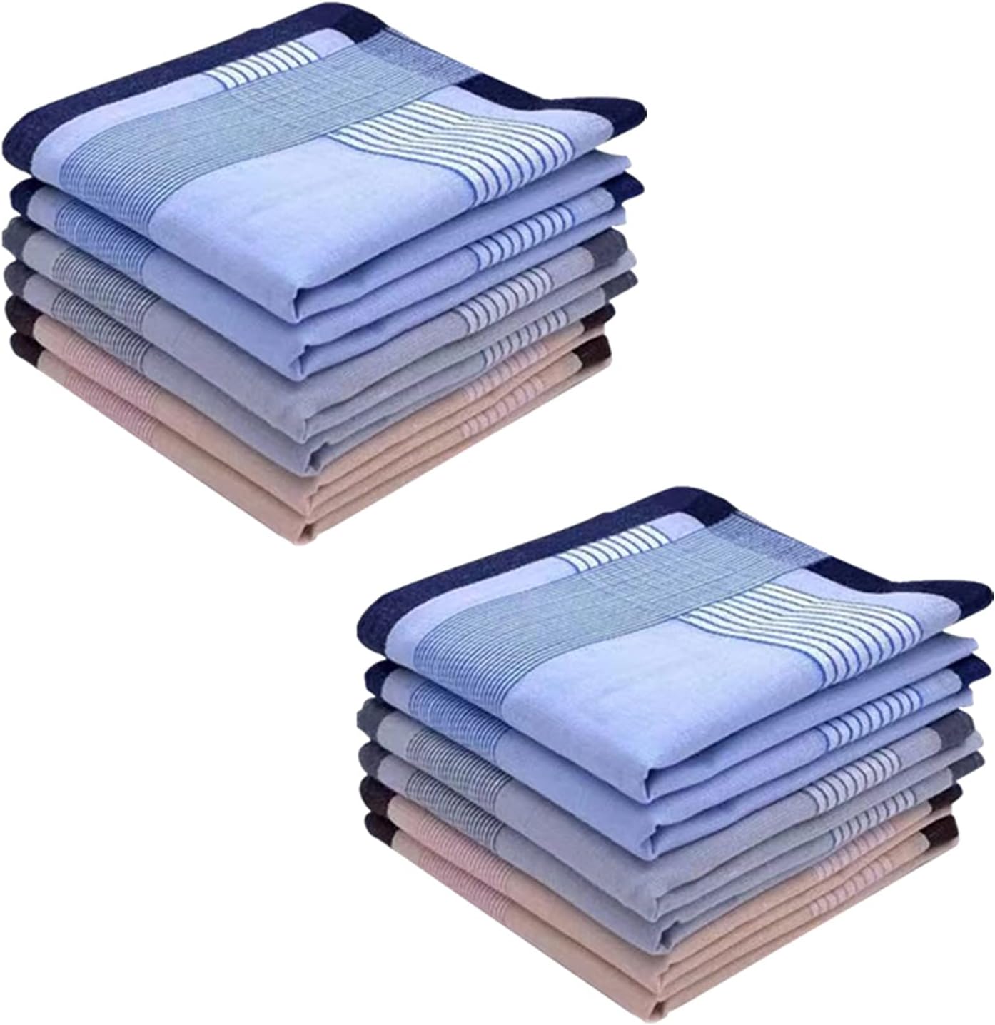 JukLoossmart sisi Men's Handkerchiefs,100% Soft Cotton Pocket Handkerchiefs for Men Cotton, S, 12 Pack