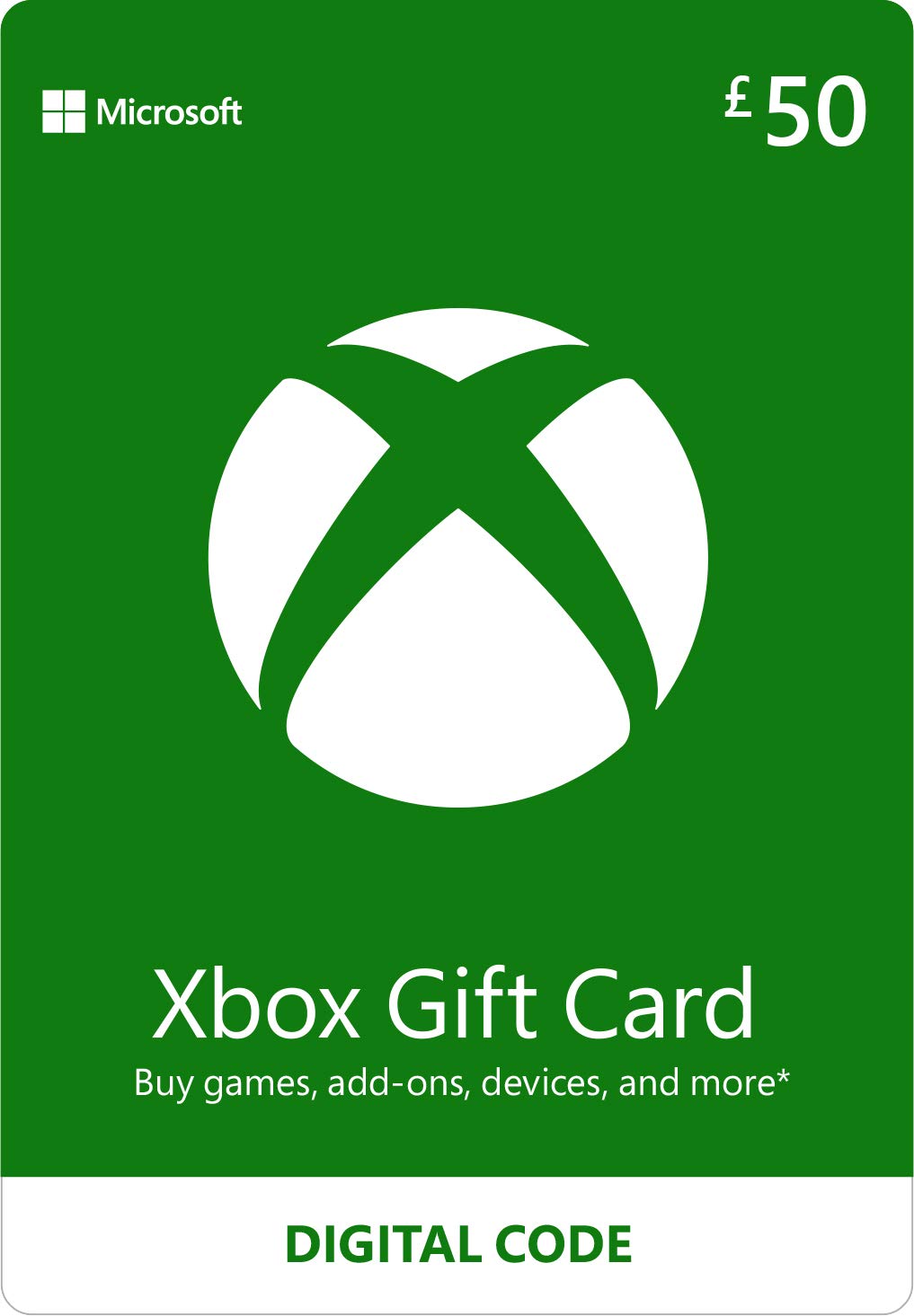 Xbox Gift Card | 50 GBP | Digital Voucher | Xbox One, Series S|X & Windows | (Download Code)