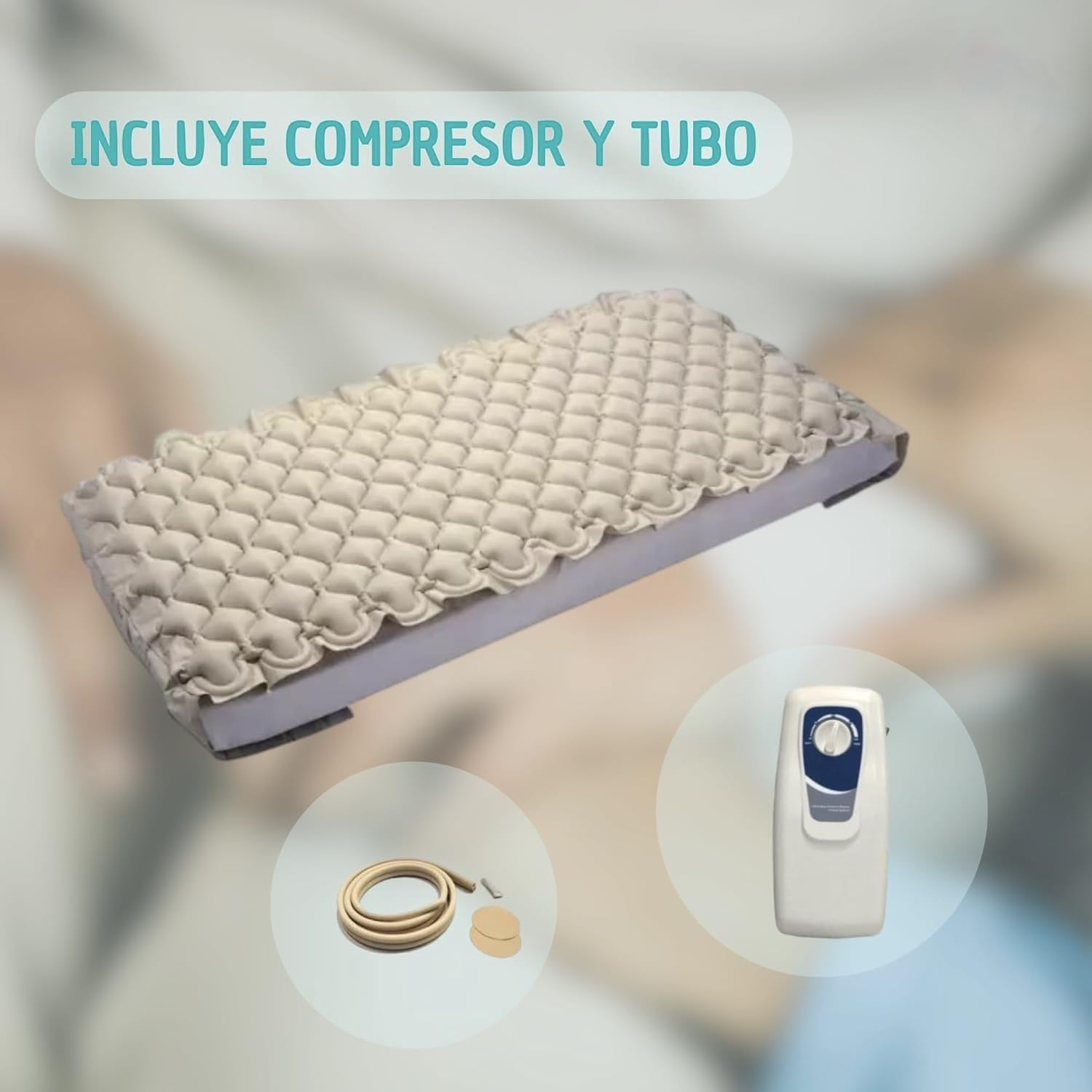 SY-200 - Materasso antidecubito ad aria alternata. Materasso antidecubito 90 x 190 con compressore silenzioso · Prevenzione e trattamento delle ulcere da pressione · Kit di riparazione incluso