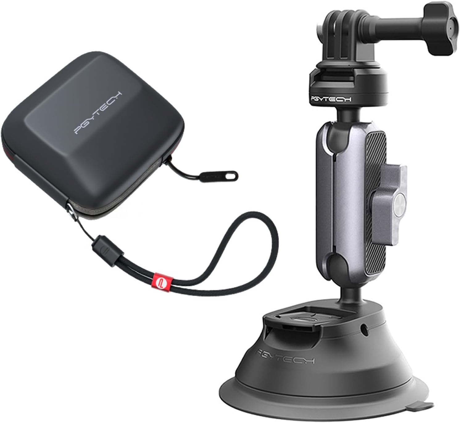 PGYTECH Action Camera Hard-Shell Protective Case+CapLock Suction Mount for DJI OSMO Action 4/3/2, Gopro Hero 12/11/10/9, OSMO Pocket 3/2, Action Camera for Insta360