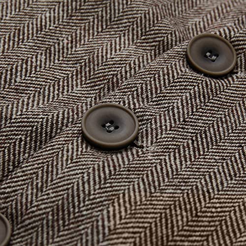 Mens Vintage Suit Vests V-Neck Sleeveless Slim Fit Jacket Casual Button Down Business Formal Dress Vest Waistcoats3