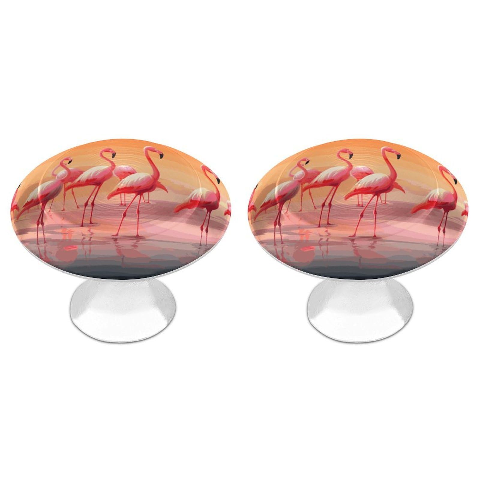 Btcowzrv Style A Flock Of Flamingos 2 Pack Cabinet Knobs Drawer Pulls