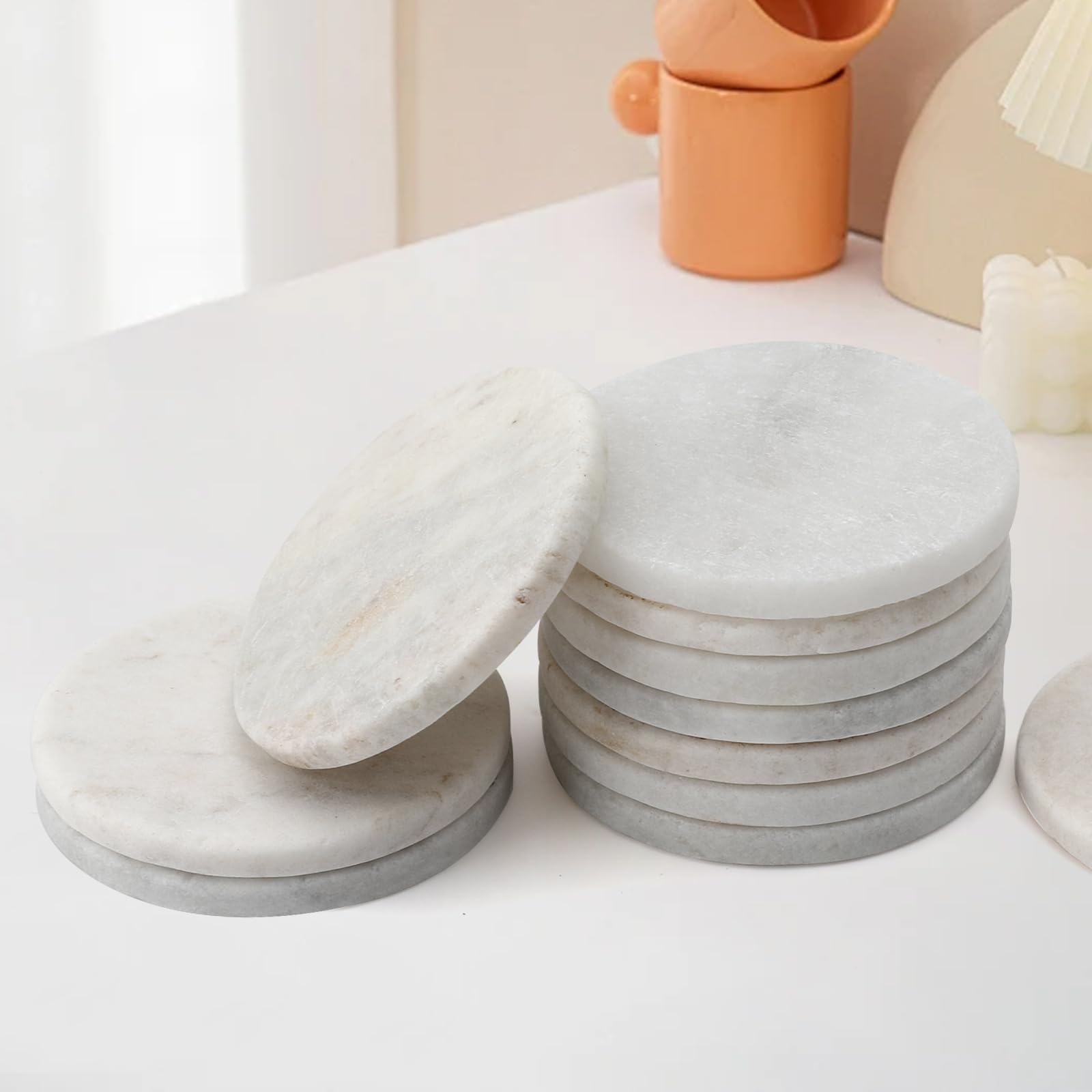 12 Pezzi Pietre Piatte bianche per dipingere Ciottoli per La Pittura 6,3cm Dipingi Le Pietre delle Disco di Pietra Rotondo per Decorazione Alta qualità Naturali Sassi da Dipingere