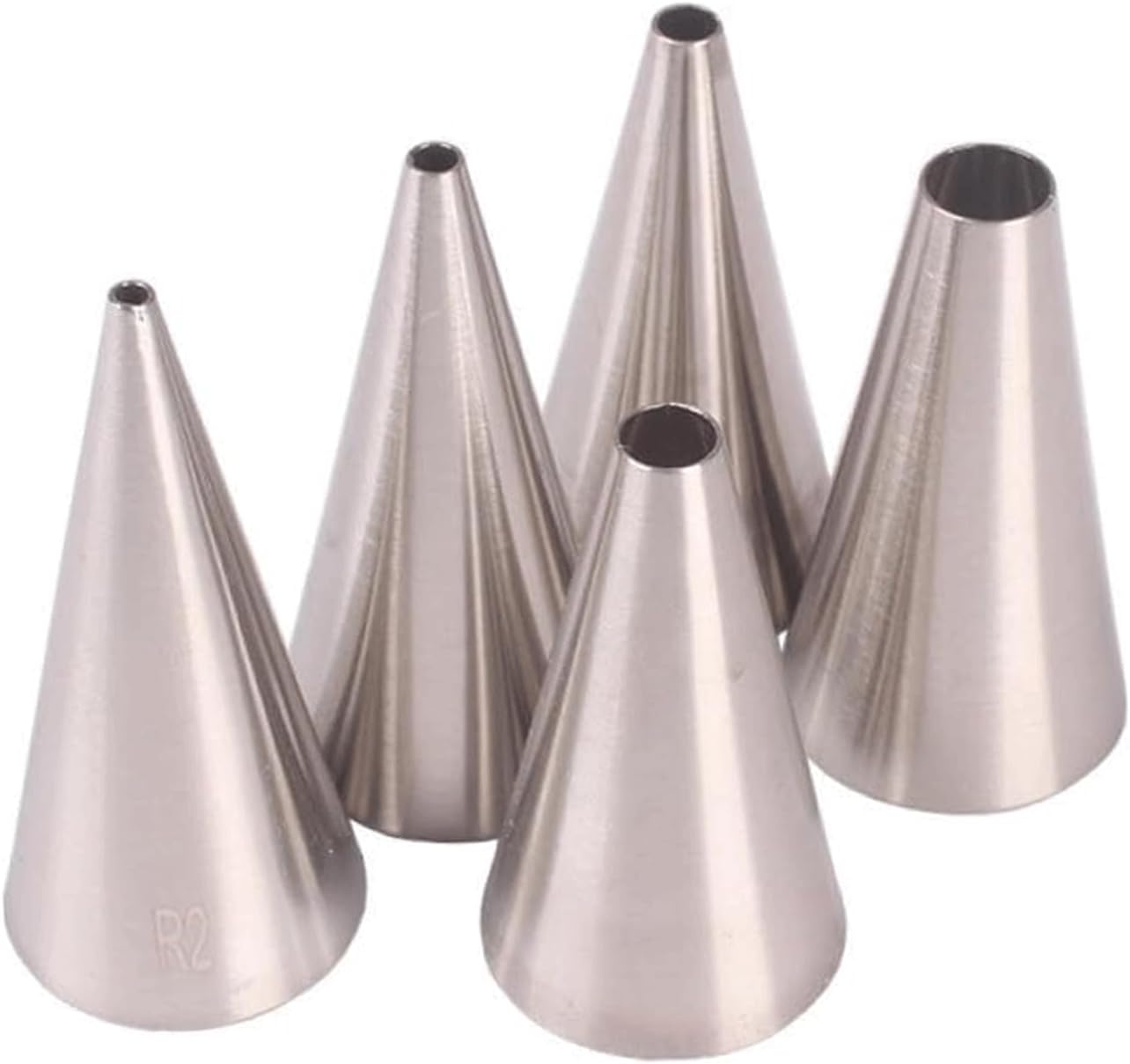 5pcs Pastry Nozzle Round Stainless Steel Icing Piping Nozzle Confectionery Cream Pastry Accessories Tools Piping Tips Set