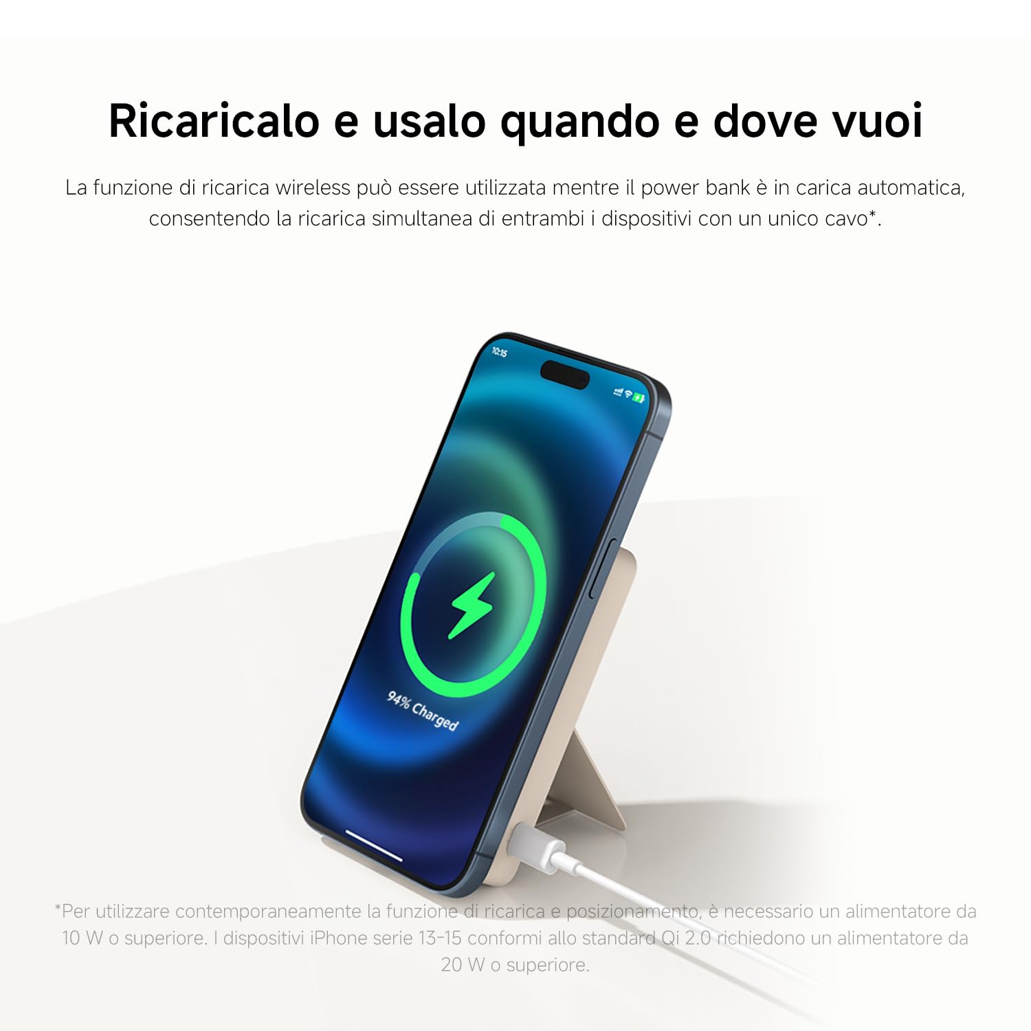 Power Bank Magnetico Xiaomi 6000mAh 15W - Batteria Portatile Wireless e Cablaggio, Ultra Sottile e Leggera, Compatibile con MagSafe per iPhone 16/15/14/13/12 Pro/Pro Max/Plus