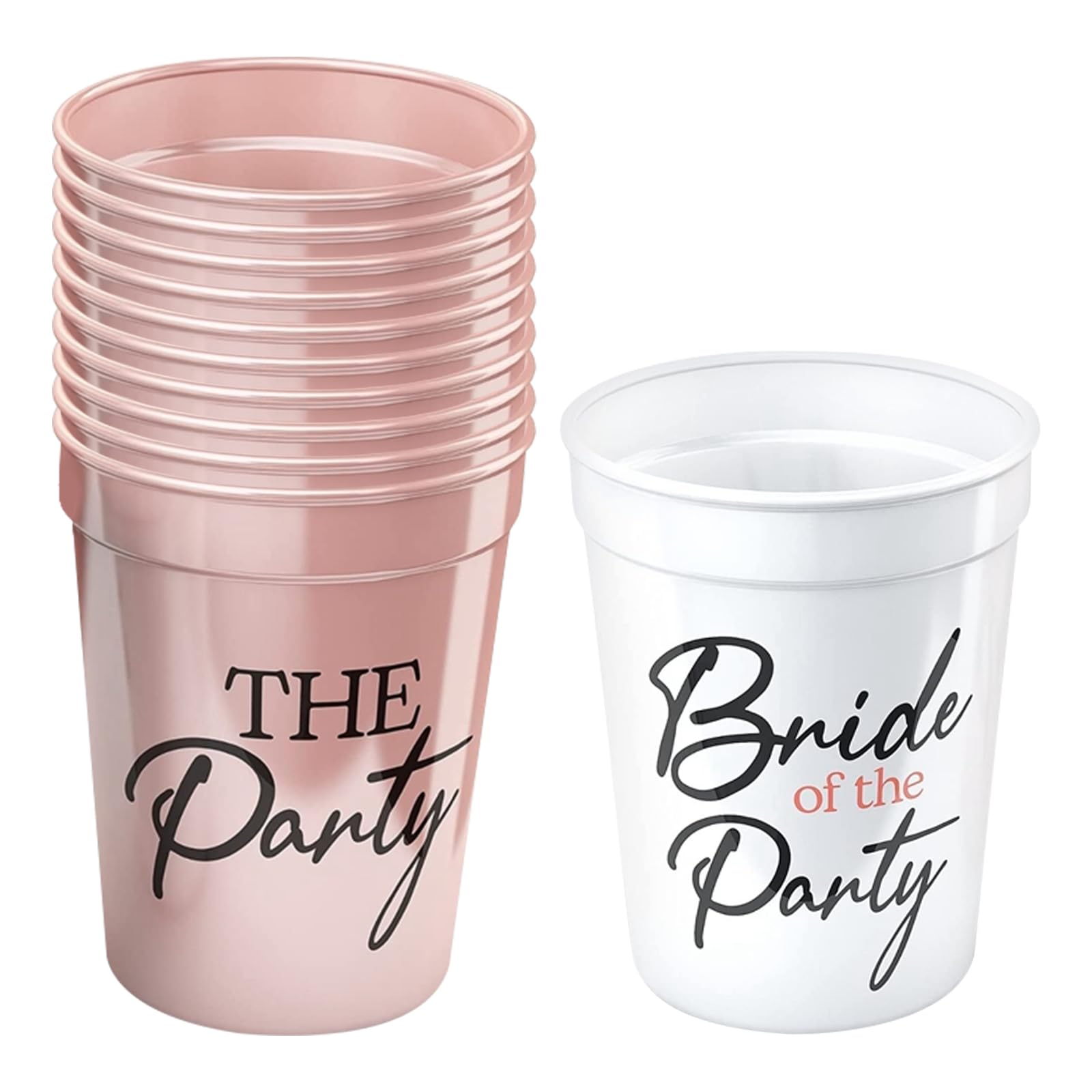 Falafoty 11 Pcs Team Bride Plastic Cups, 16 Oz Large Hen Party Cups for Hen Do Night Bridal Shower, Bride Bridesmaid Cups for Single Party Accessories