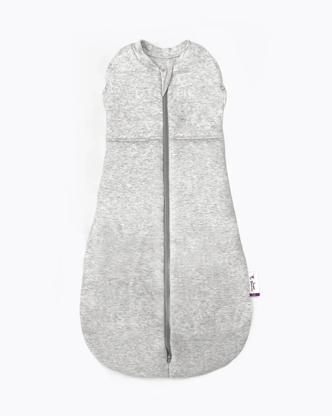 Sweet Dreamers, Baby Sleep Bag and Swaddle for Newborns | 0-3 months, 2.5 TOG | Soft Organic Cotton Fabric Baby Sleeping Bag | Grey