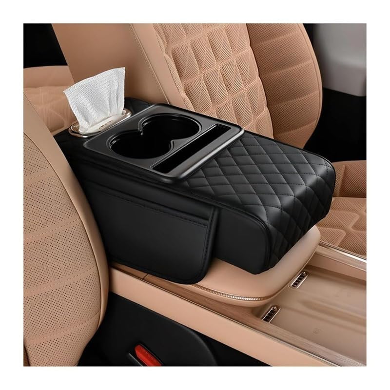 5 in 1 Center Console Cover with Cup Holder, Universal fit for All Car Armrest Cushion, Tissue Box Slot, Mobile Phone Storage-image-28