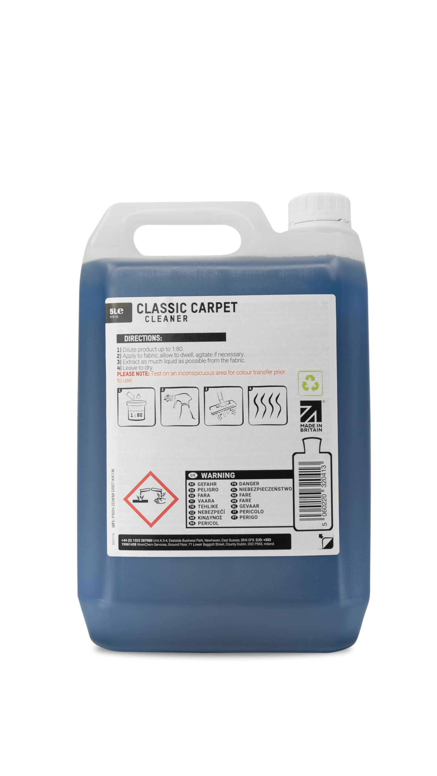 ValetPRO IC8-5L - Classic Carpet Cleaner - Nettoyant pour tapis - Bidon de 5 l