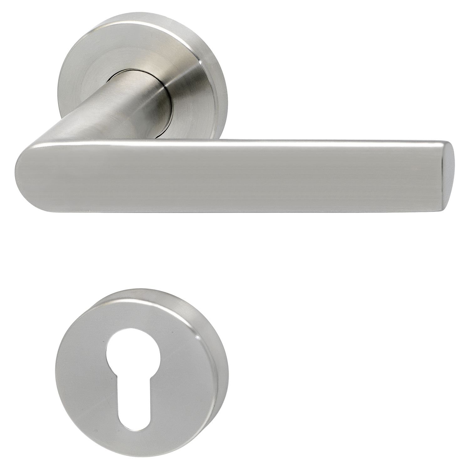 SOLIDO 1428-2220-2222 zestaw klamek Dover z rozetami PZ (cylinder profilowy), stal nierdzewna