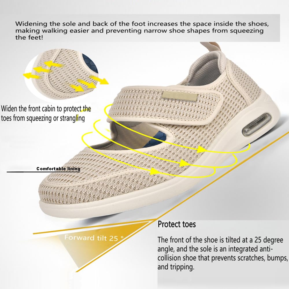 Diabetiker Schuhe Sommer Gesundheitsschuhe Extra Weit Walkingschuhe Herren Damen Orthopädische Schuhe Sandalen Verbandschuh Sneakers Gesundheitsschuhe Für Senioren Geschwollene Füße