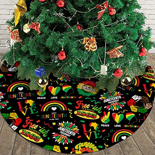 Juneteenth Decoration,Happy Juneteenth Tree Skirt Ornaments 36In,Juneteenth Decor For Holiday Party, American Juneteenth Xmas Tree Skirt #TOP1