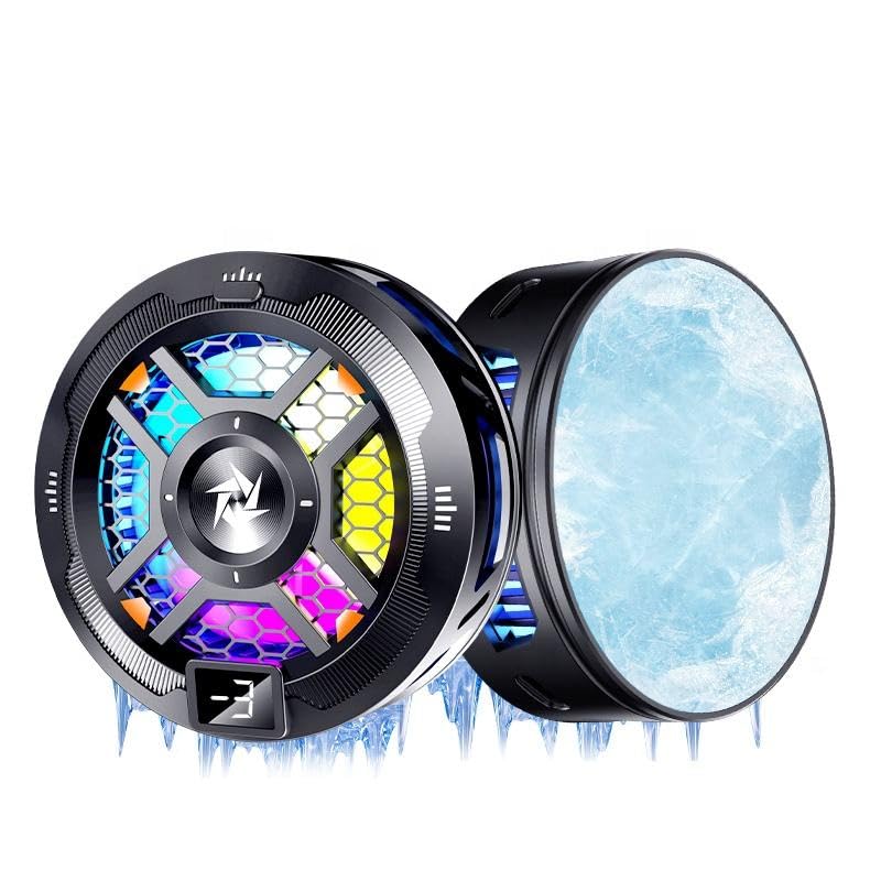 Image of Phone Cooler with AI Cooling Mode, RGB Lighting, Real-Time Temperature and Power Display, Strong Magnet and Clip Mount, Ultra-Quiet Fan (SL18)