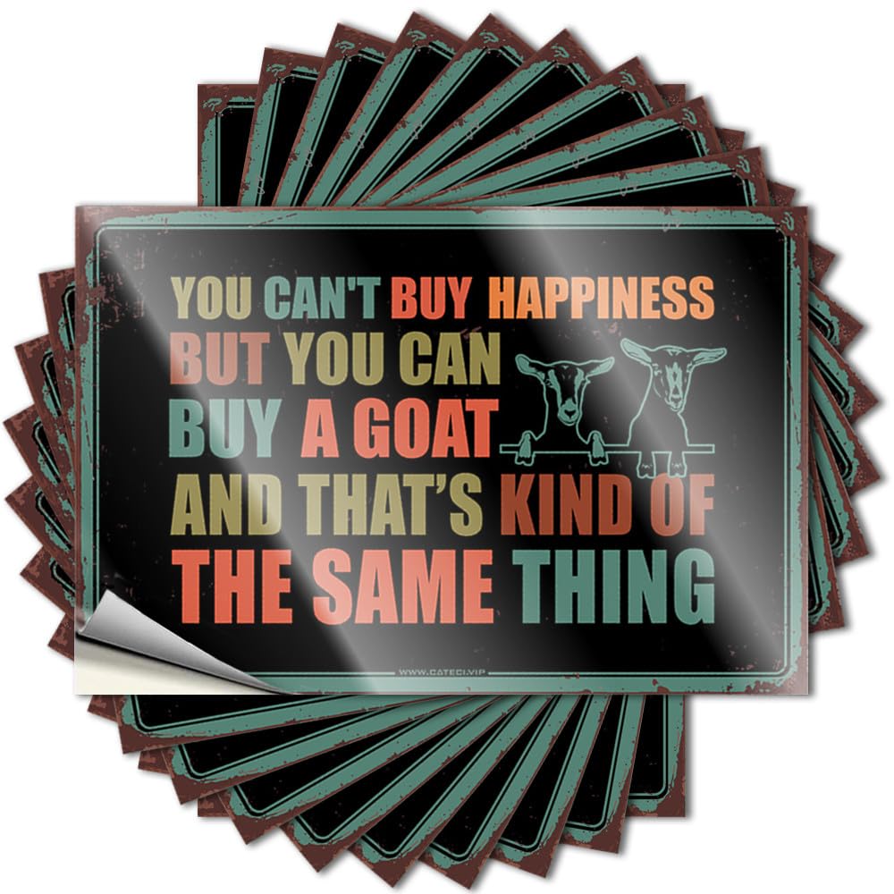 Funny Kitchen Decor Motorcycle Decal - You Can't Buy Happiness But You Can Buy A Goat Bumper Waterproof Vinyl Sticker(12X18CM)