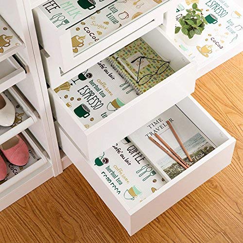 Image of Printing Antibacterial Cabinet pad Household Wardrobe mat Moisture pad Drawer pad Waterproof Non-Slip Paper pad Plastic Anti Slip Kitchen Cupboard Drawer Mat (3, 60 x 300cm)