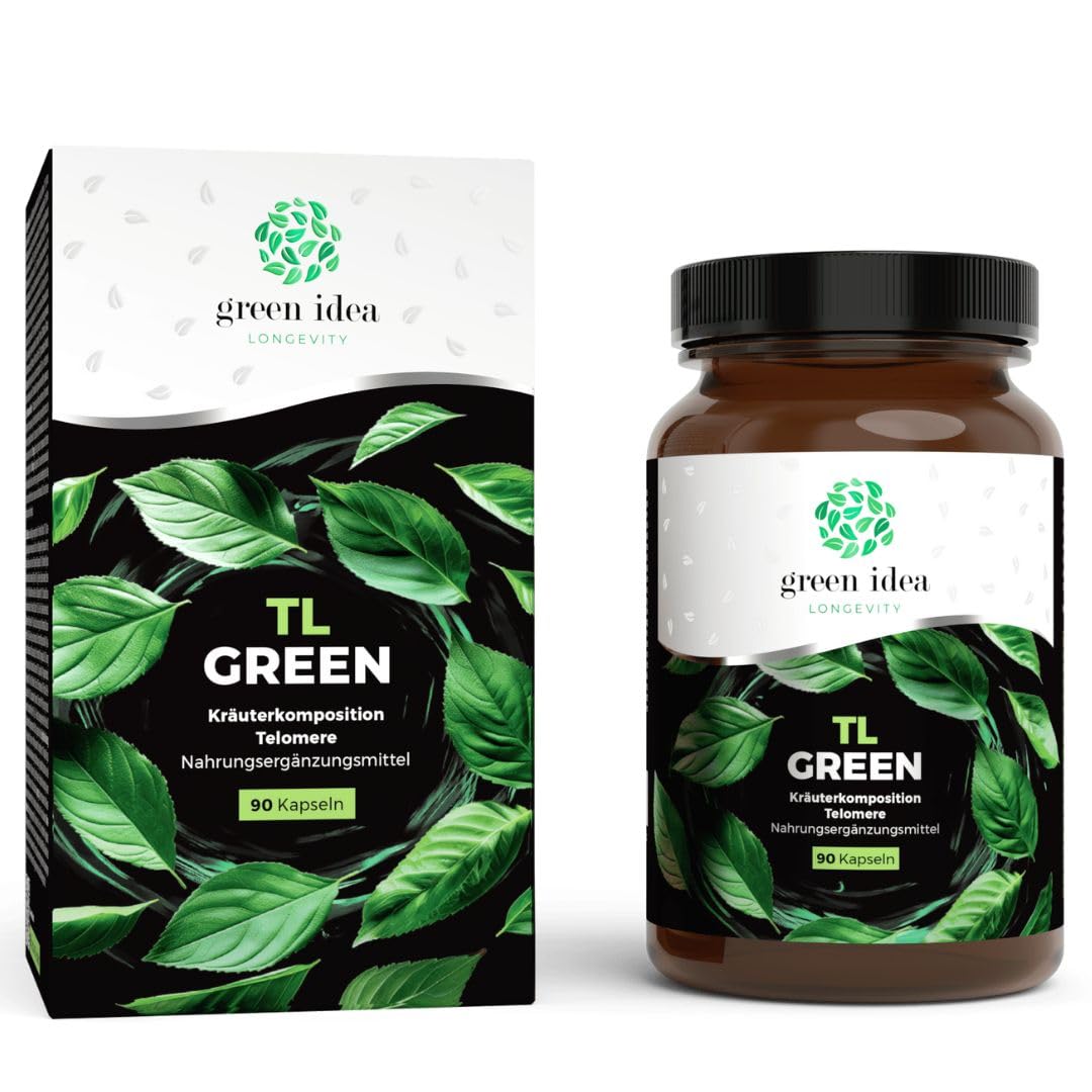 Green idea LONGEVITY TL GREEN Kapseln 90 Stück – Longevity Komplex mit Grüntee Extrakt, Astragalus, Resveratrol, Rhodiola, Selen, Zink, Vitamin D3 & B-Komplex – veganes Nahrungsergänzungsmittel