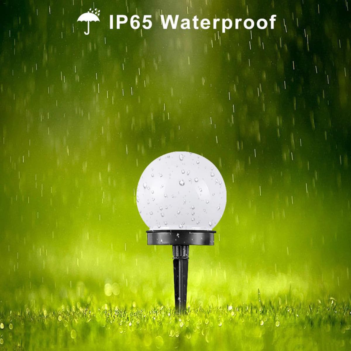 LABRIMP 4 Pezzi Lampade da Giardino a Energia Solare a Forma di Globo Bianco, Luci LED Solari per Vialetti Esterni e Prati, Illuminazione Automatica Resistente alle Intemperie per Esterni