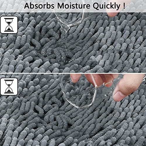 Hodeacc Rutschfeste Badematten-Set, hohe Wasseraufnahmedichte, weiche Mikrofaser, WC-Vorleger, WC-Sockelmatte… – Bild 3