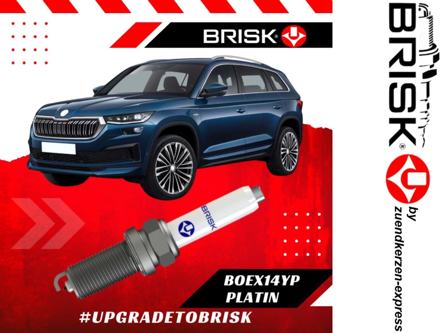 BRISK Platin BOEX14YP 1957 Zündkerzen, 4 Stück