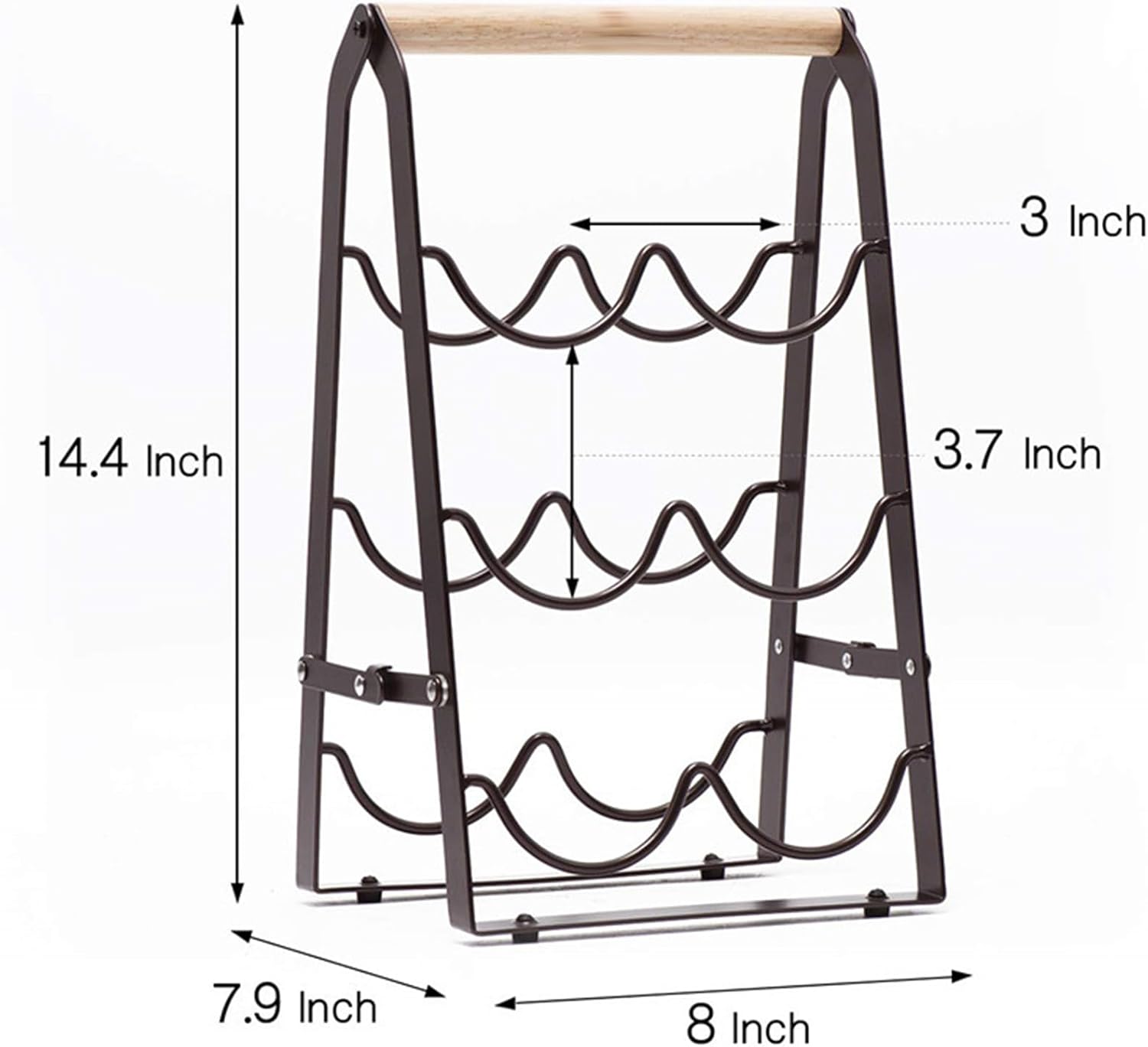 Foldable Countertop Wine Rack 6 Bottles No Need Assemble Wine Holder Freestanding Wine Bottle Stand for Home Cabinet Organization and Storage Mini Liquor Cabinet Bar
