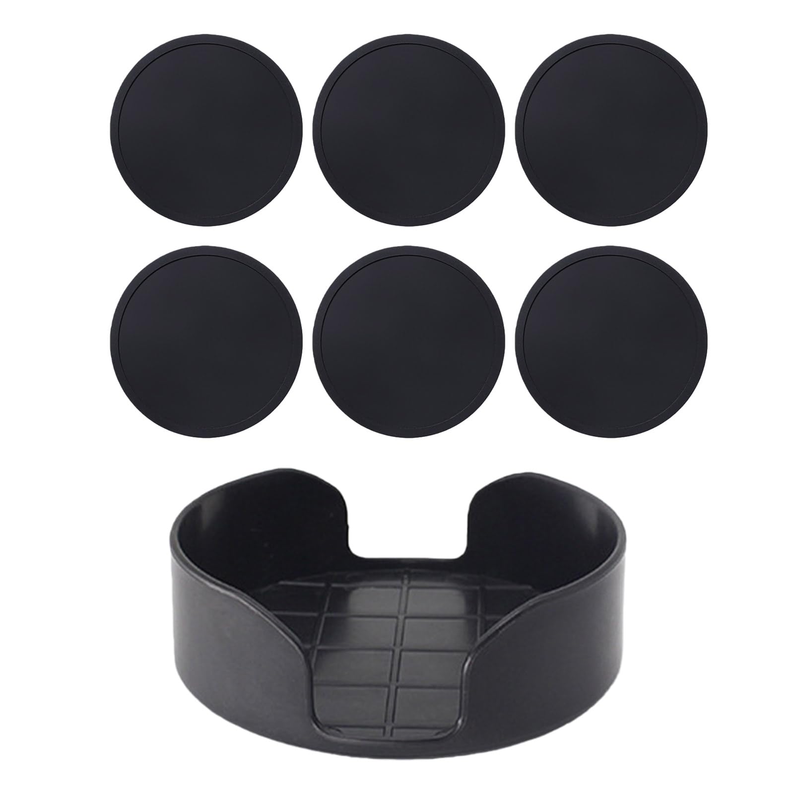 6Pcs Nonslip Silicone Round Drink Coasters with Holder Prevents Cup Slipping Ensures Safe on Tables Reduces Accidents Round Silicone