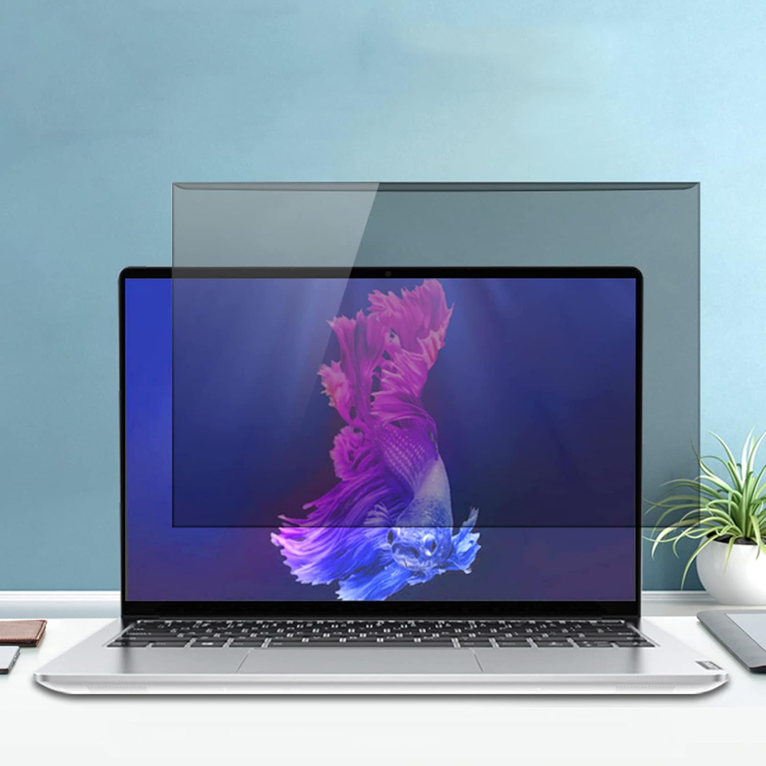 WLWLEO 14 Inch Laptop Anti Blue Light Screen Protector with Privacy Screen Filter Anti-Peeping Protection Film Eye Protection Anti-Scratch Protection Panel for Notebook Computer PC