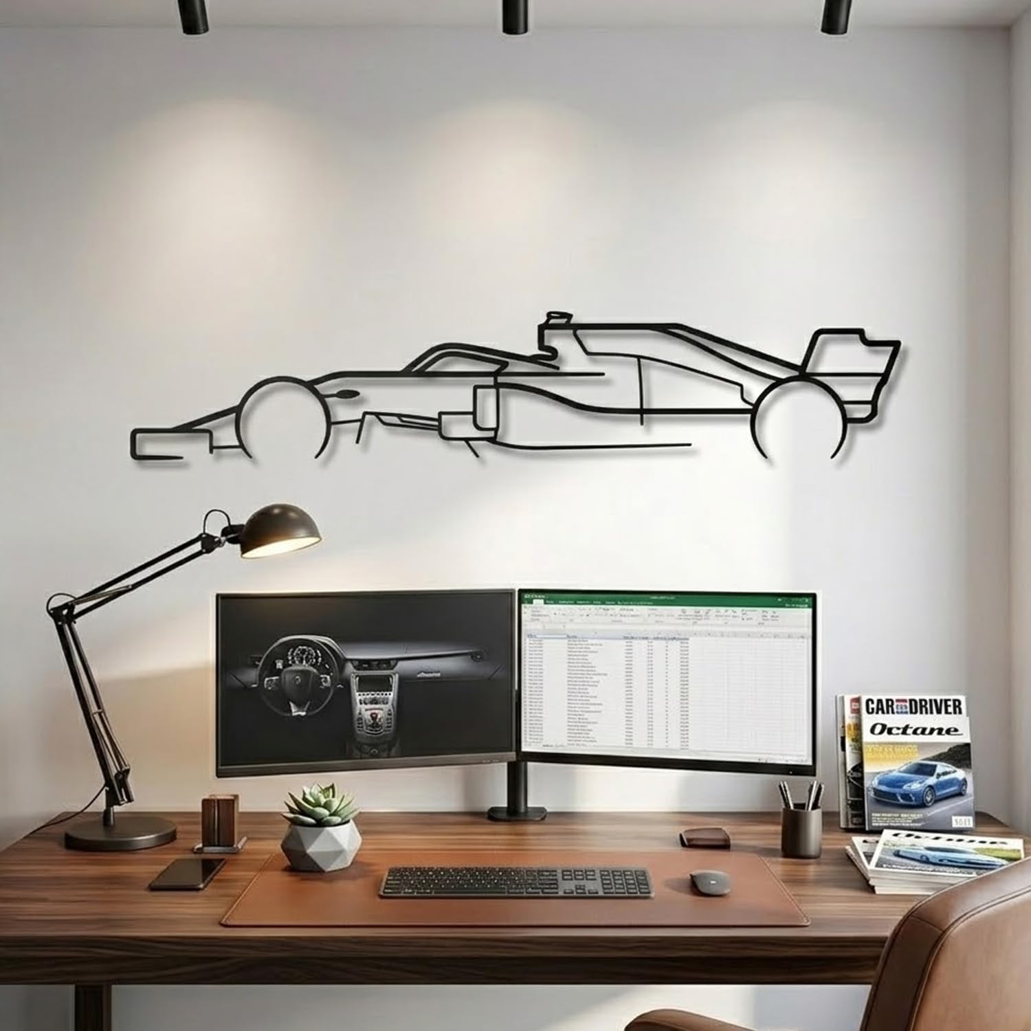 Herrlich Homes F1 Car Metal Wall Art | Metal | Easy to Hang | Car lover Gift | Classic Silhouette Metal Wall Decor | 70 cm