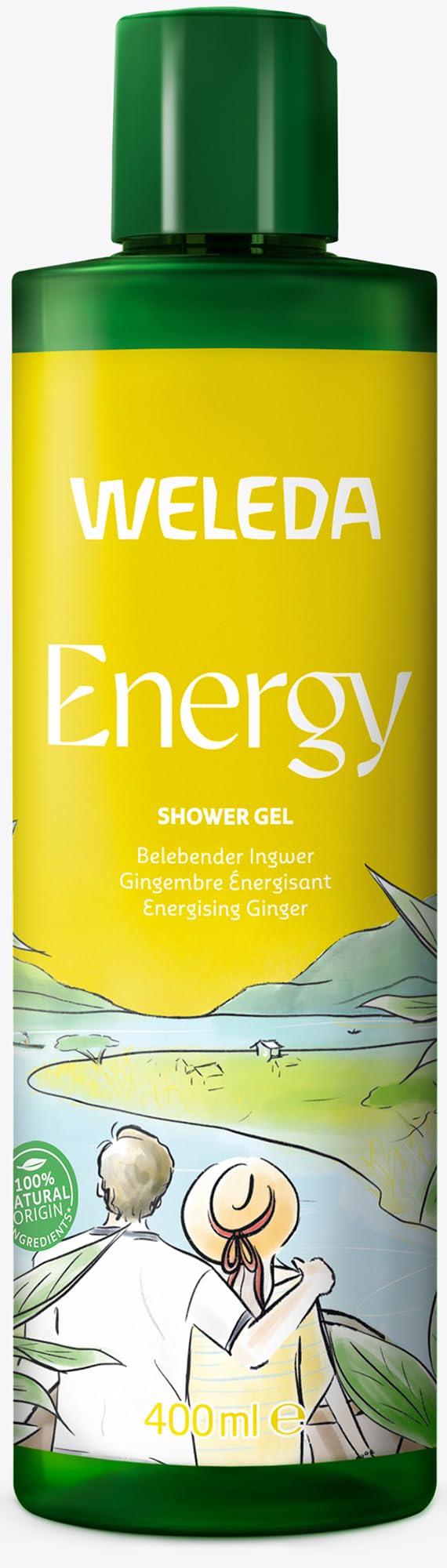 WELEDA Bio Energy XL Duschgel vegan - Naturkosmetik Aroma Dusche für Frauen & Männer mit Ingwer / Zedernholz Duft - Natürliche Hautpflege Duschseife zur Reinigung von Gesicht & Körper (1x 400ml)