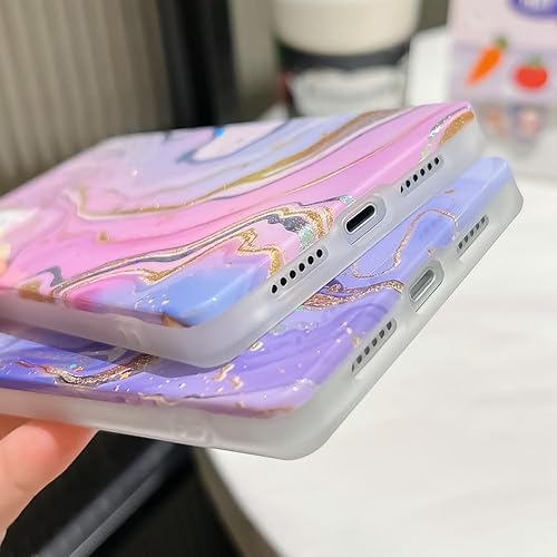Miniatura 4 de KERZZIL Funda de lujo con diseño de mármol con purpurina compatible con iPhone 1212 Pro, funda protectora resistente de goma de silicona TPU chapada