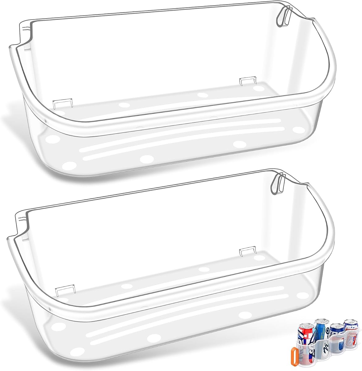 ALVAR 240356402 Refrigerator Door Bin for Frigidaire Door Shelf Replacement | [2 PACK] UPGRADED Frigidaire Refrigerator Door Shelves FFSS2615TS0 LFSS2612TF4 FGHS2631PF4A LFSS2612TE0 FFSS2615TS5 Door Bin